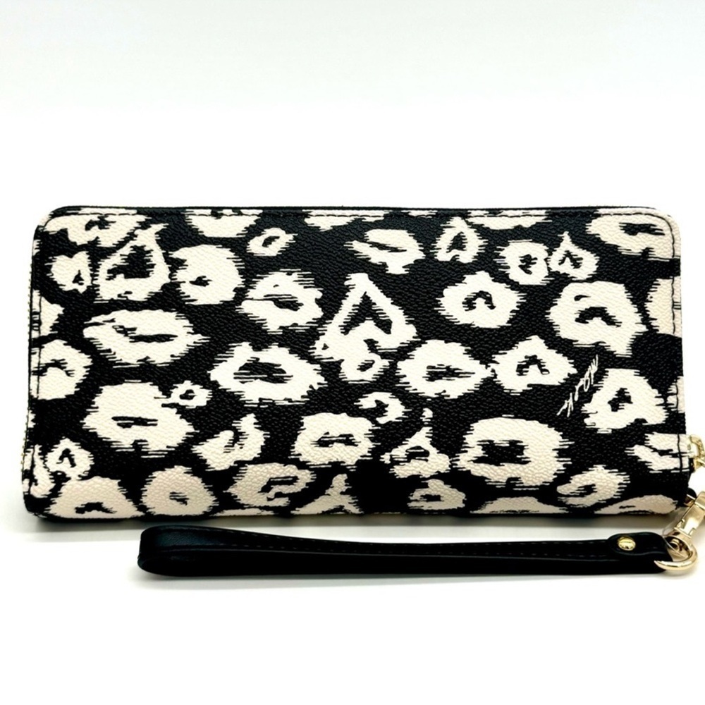 Michael Kors Large Travel Continental Wallet Wristlet Black Multi - Picture 5 of 9